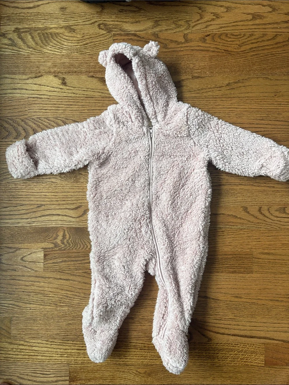 GAP Soft Light Pink Teddy Hooded One-Piece